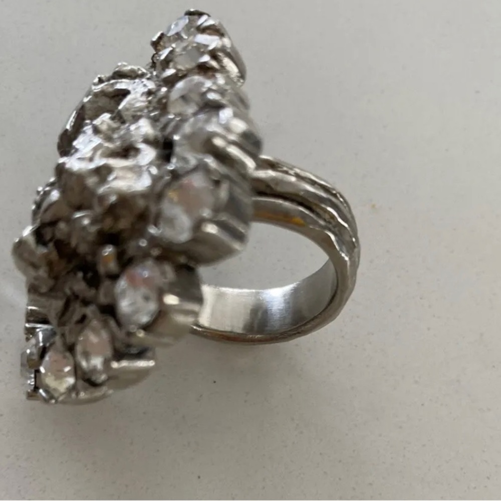 Yves Saint Laurent Crystal Cocktail Ring - Picture 7 of 10